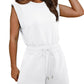 💕Last Day Promotion 49% OFF🔥Women's Summer Cap Sleeve Adjustable Drawstring Waistband Casual Rompers