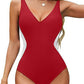 🏖️ Summer Hot Sale 50% OFF🏝️Illusion Waist-Cinching Deep V Color Block Swimsuit