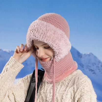 🎄Christmas Sale 50% OFF⛄️Women’s Thermal Knit Hood – Fleece-Lined Winter Hat, Neck Warmer & Face Cover Combo