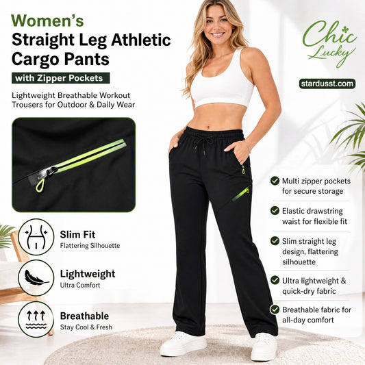 🔥LAST DAY SALE 70% OFF👍Women’s Straight-Leg Cargo Trousers – Elastic Waist, 6-Pocket Casual Pants for Work, Travel & Everyday Wear 👖✨