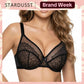 ⏳Brand Weekly Promotion 70% OFF!🖤Women's Mermaid Scales Lace Minimiser Bra Full Cup Wide Side Bands Adjustable Straps