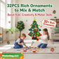 🎅Xmas Hot Sales - ONLY ￡8.99!🎄DIY Felt Christmas Tree for Kids – 32 Reusable Ornaments + Fairy Lights