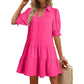 🔥2026 Summer Hot Sale 49% OFF🌈Women’s Lapel Collared V Neck Mid Sleeved Pleated Dress
