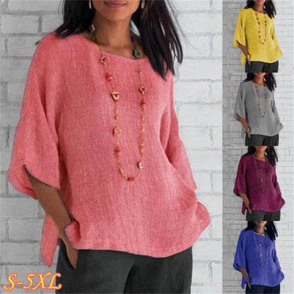 ⏰ Last Day Promotion 49% OFF💕Fashion solid color cotton linen top✨