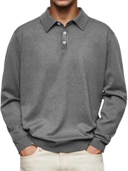 🔥BLACK FRIDAY SALE 49% OFF🔥Men's Casual Solid Color Lapel Long Sleeve POLO Shirt