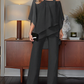 💋HOT SALE 49% OFF💋Loose and irregular Shoulder Ruffled Tiered Top and Pants Two Piece Set