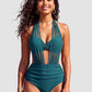 🎁Summer Hot Sale 50% OFF💥Women's High-Waisted Tummy Control Mesh Halter Bikini Set