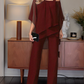 💋HOT SALE 49% OFF💋Loose and irregular Shoulder Ruffled Tiered Top and Pants Two Piece Set