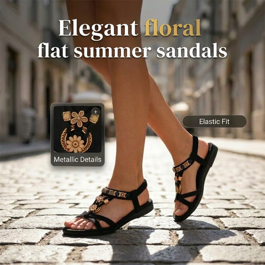 🎁 New Arrival 50% OFF 💥 Women's Round-Toe Flat Breathable Sandals – Soft, Cushioned & Perfect for Summer Days & Holidays 🌸✨