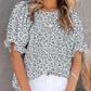 ⏰💥2026 Hot Sale 49% OFF👚Women's Crewneck Smocked Puff Sleeve Floral Print Blouse