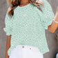 ⏰💥2026 Hot Sale 49% OFF👚Women's Crewneck Smocked Puff Sleeve Floral Print Blouse