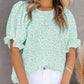⏰💥2026 Hot Sale 49% OFF👚Women's Crewneck Smocked Puff Sleeve Floral Print Blouse