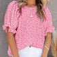 ⏰💥2026 Hot Sale 49% OFF👚Women's Crewneck Smocked Puff Sleeve Floral Print Blouse