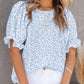 ⏰💥2026 Hot Sale 49% OFF👚Women's Crewneck Smocked Puff Sleeve Floral Print Blouse