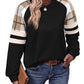 Women's Crewneck Long Sleeve Loose Cut Color Block Sweatshirts, Leopard Casual Tops with Cozy Softness