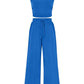 🔥2026 Hot Sale 70% OFF👚Women's Sleeveless Cropped Top Elastic Waist Wide Leg Pants 2 Piece Set