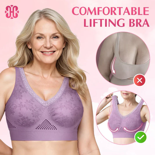 🌸LAST DAY SALE £7.99!!⚡50K+ SOLD!🔥High-Support Wireless Lace Bra for Women