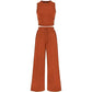 🔥2026 Hot Sale 70% OFF👚Women's Sleeveless Cropped Top Elastic Waist Wide Leg Pants 2 Piece Set