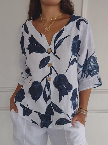 💕Hot Sale 70% OFF🌷Printed V-neck Tunic Top🌷