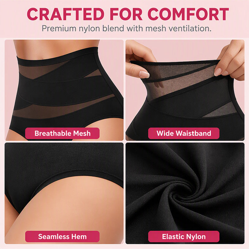 🌸Last Day-Buy 1 Get 3 Packs✨Plus-Size High-Waist Cross Tummy Control Panties👖