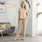 🌸Hot Sale 50% OFF💖Women’s Summer Oversized Wide Leg Crop Pants Two Piece Outfits Set