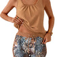🩱Last Day Sale 50% OFF💃Women's Modest Two Piece Bathing Suit Scoop Neck Tankini Swimsuit