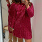 💖LAST DAY SALE 50% OFF✨Long Sleeve Loose Sequined Tie-back Dress