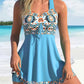 🔥LAST DAY SALE 70% OFF👙Women's Plants Print V Neck Swimdress & Tankini Set 