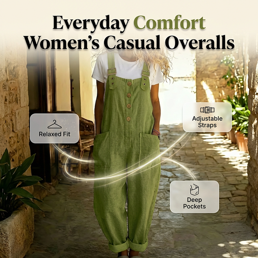 🌿Summer Sale - 50% OFF!👖Women's Casual Button-Front Overalls
