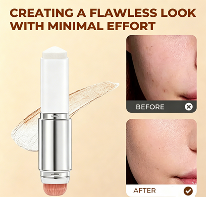 🎁Last Day BUY 1 GET 1 FREE🎉Cover Cream Stick V w/ Detachable Brush - Korean Skin Care Color-Changing Foundation Stick with Collagen Capsules