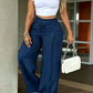 ⏳Last Day Sale Only ￡15.99!!👖💥Women's High-Waisted Straight Leg Trousers – Front seam & elastic back – Versatile, comfortable & perfect for office or casual wear✨🌸