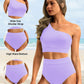 💥Last Day Special Sale 49% OFF🩱One Shoulder High Waisted Bikini Sets Two Piece Swimsuit Tummy Control