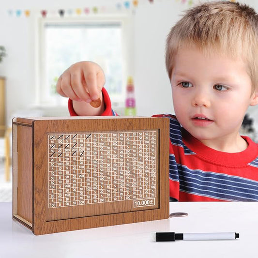 🎁Last Day Sale 70% OFF!!🔥Wooden Lottery Ticket Game Board & Money Box with Counter