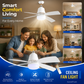 🏆LAST DAY SALE 49% OFF🔥SmartBreez™ 40W LED Ceiling Fan Light – 20.5" Ultra-Quiet with Remote 🎯 | E27 + FREE B22 Adapter 🔌 | For Bedroom 😴, Kitchen 👩‍🍳 & Garage 🛠️ – UK Ready! 🇬🇧