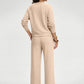🍂⏳LIMITED-TIME 70% OFF! ✨Women's 2 Piece Outfits V Neck Lounge Set | Raglan Long Sleeve Top & Wide Leg Pants