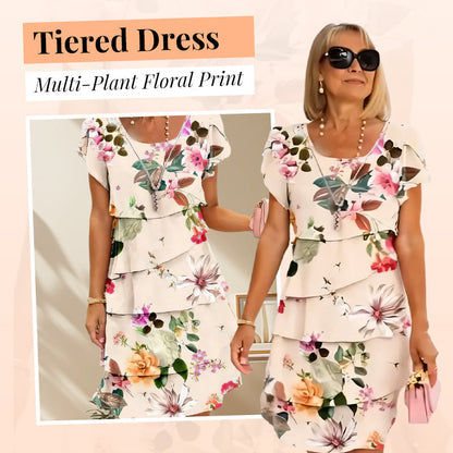 💃2026 SUMMER HOT SALE 50% OFF🌈Women's Multi-plant Floral Print Cascade Dress