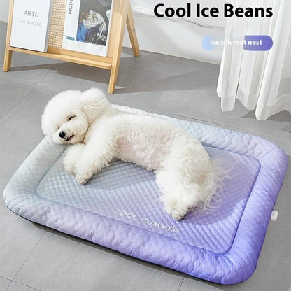 🔥LAST DAY SALE ONLY￡9.99!!🧊❄️Pawchill™🇬🇧 Pet Cooling Mat for Dogs & Cats🐾Naturally Cool Ice-Silk Pad • Breathable, Washable & Soft🌿For Floors, Sofas & Car Travel • Multiple Sizes • Gradient Colours ☀️🐶🐱