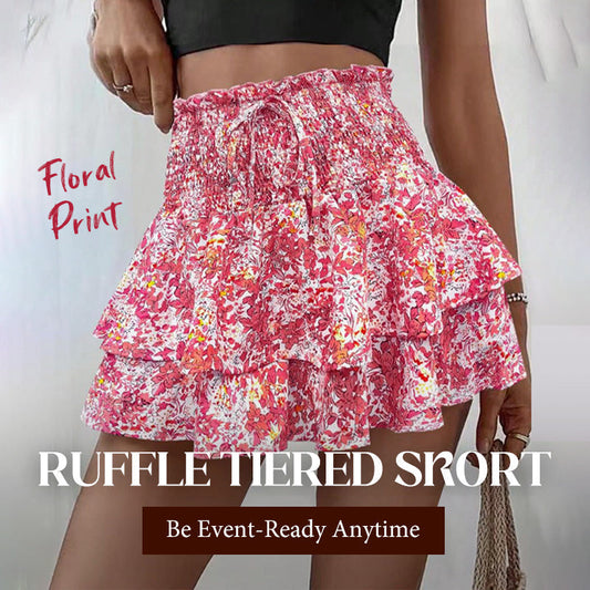 😍LAST DAY SALE 49% OFF💕Lightweight Slimming Floral Ruffle Tiered Skirt✨