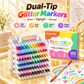 ⌛LAST DAY - ONLY ￡8.99!!✨50K+ SOLD!🎁Magic Glitter Outline Markers🎨Double-Ended Dual-Color Art Pens