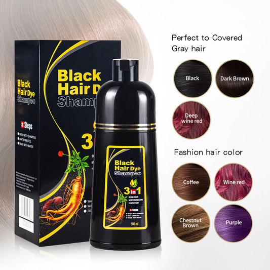 🏆#1 Bestselling 49% OFF🏆-3-IN-1 BLACK HAIR DYE SHAMPOO (AYURVEDIC NO SIDE EFFECT)