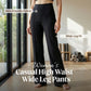 💗LAST DAY SPECIAL SALE 50% OFF👖Women's Plain Loose Wide Leg High Waist Sporty Straight Leg Pants with Pockets✨-Comfortable Daily Wear