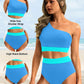 💥Last Day Special Sale 49% OFF🩱One Shoulder High Waisted Bikini Sets Two Piece Swimsuit Tummy Control