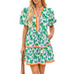 ⏰Summer Hot Sale 70% OFF💃Women's V Neck Floral Short Puff Sleeve Patchwork Casual Boho Mini Dress👍✨Soft Fabric & Comfortable Fit