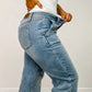 High Rise Double Button Wide Leg Jeans (Buy 2 Free Shipping)