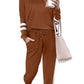 🔥LAST DAY SALE 70% OFF👍✨Women's Solid Long Sleeve Round Neck Pulloever Top Drawstring Pants Set
