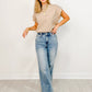 High Rise Double Button Wide Leg Jeans (Buy 2 Free Shipping)