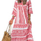 💖Limited Sale 50% OFF💖Women's Elegant Puff Sleeve Floral Boho Maxi Dress