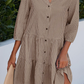 🍂Autumn Sales 49% OFF🔥Women's Button Down 3/4 Sleeve Shirt Dress