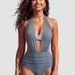 🎁Summer Hot Sale 50% OFF💥Women's High-Waisted Tummy Control Mesh Halter Bikini Set