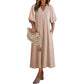💃2026 Summer Hot Sale 70% OFF🥰Women's Casual V Neck Puff Sleeve Empire Waist A-Line Maxi Dress